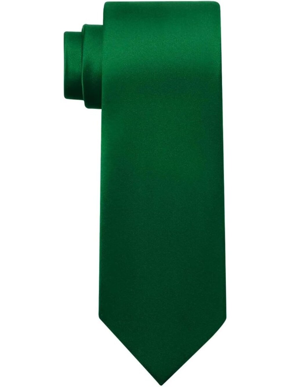 Men's Olive Green Solid Microfiber Plain Formal Silk Necktie For Business Dress